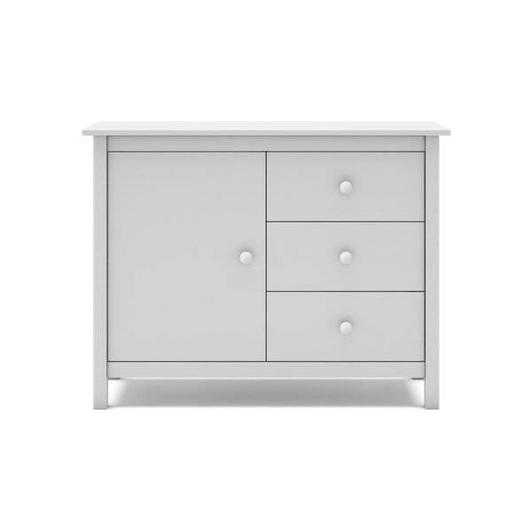 Бял нисък детски скрин от борова дървесина 90x80 cm Max - Marckeric-image-2