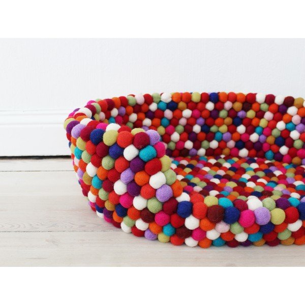 Тъмночервено легло за домашни любимци с топка вълна Ball Pet Basket, 40 x 30 cm - Wooldot-image-1