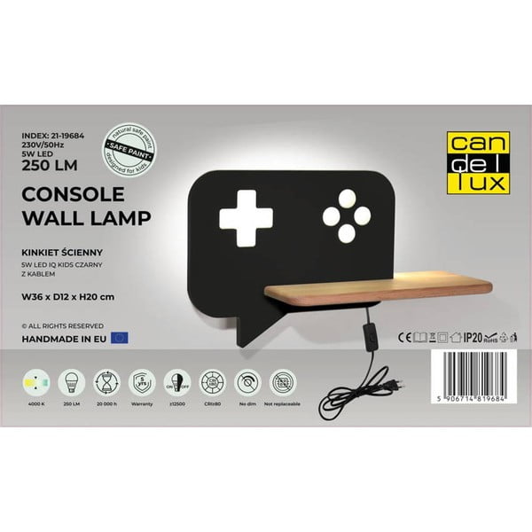 Черно детско осветително тяло Console - Candellux Lighting-image-4