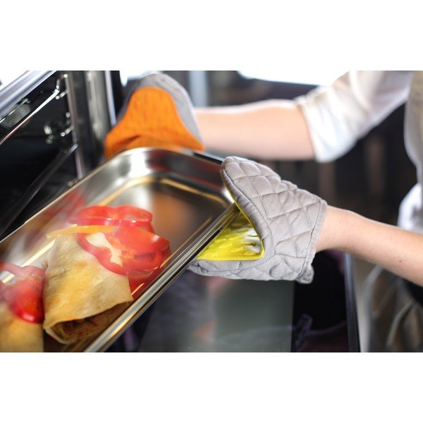 Жълто-сива памучна подложка за съдове със силикон - Vialli Design-image-1