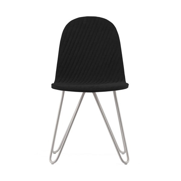 Černá židle s kovovými nohami Iker Mannequin X Stripe