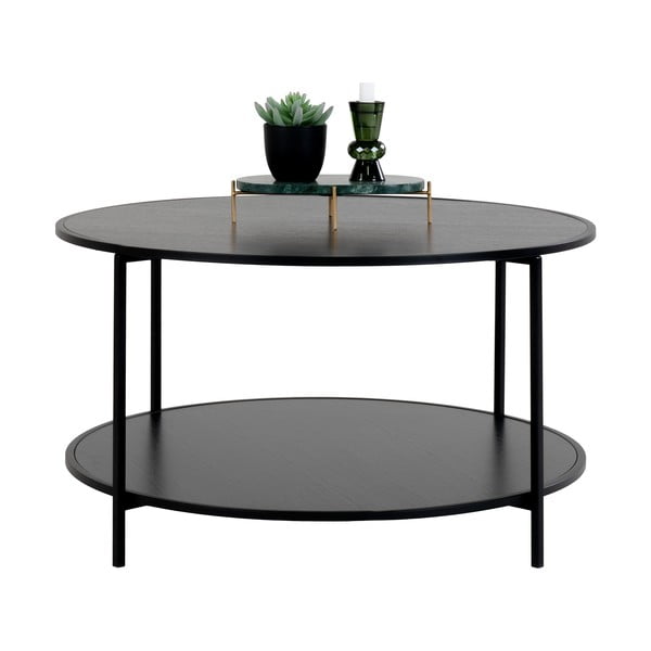 Черна кръгла маса за кафе с черен плот ø 80 cm Vita - House Nordic-image-2