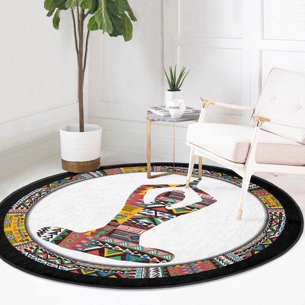 Кръгъл килим подходящ за пране и за прахосмукачки роботи ø 80 cm Comfort – Mila Home-image-2