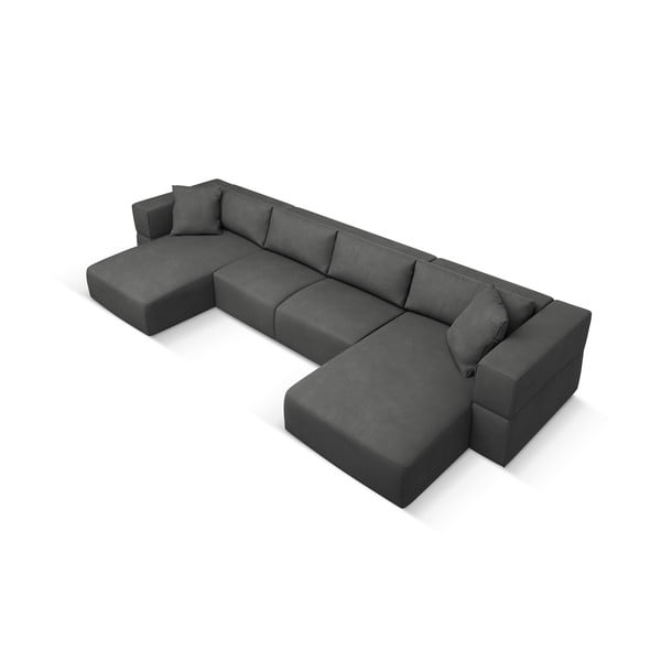 Тъмносив ъглов U-образен диван Esther – Milo Casa-image-2