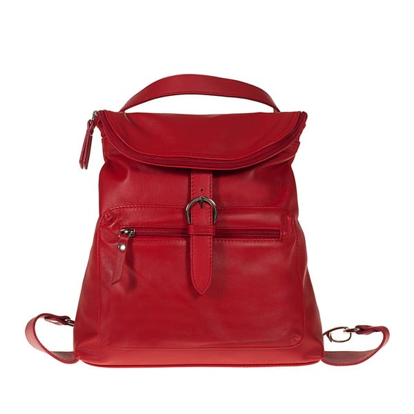 Červený kožený batoh Giulia Bags Euphemia