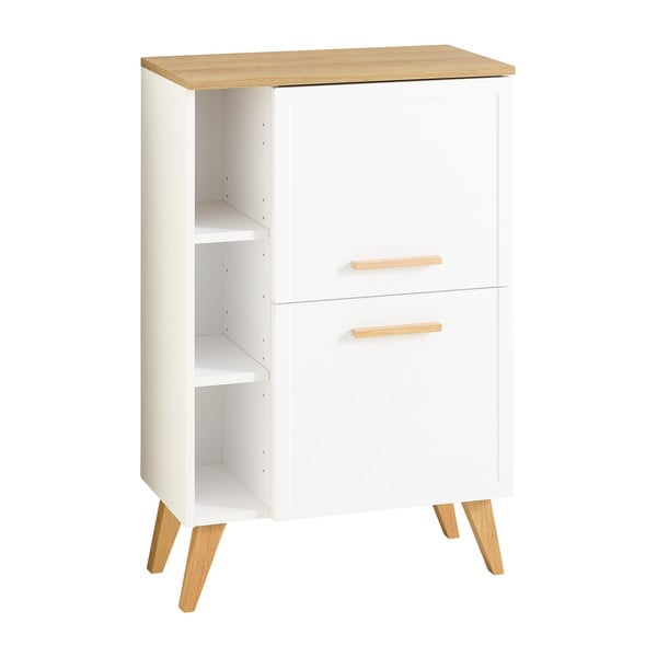 Бял нисък стенен шкаф за баня 77x60 cm Quickset 383 – Pelipal-image-2