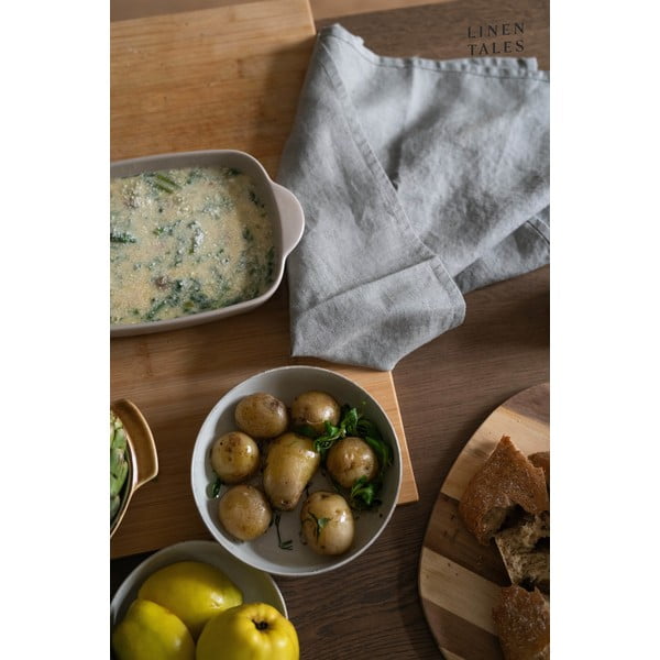 Ленена кърпа за съдове 45x65 cm Khaki – Linen Tales-image-1