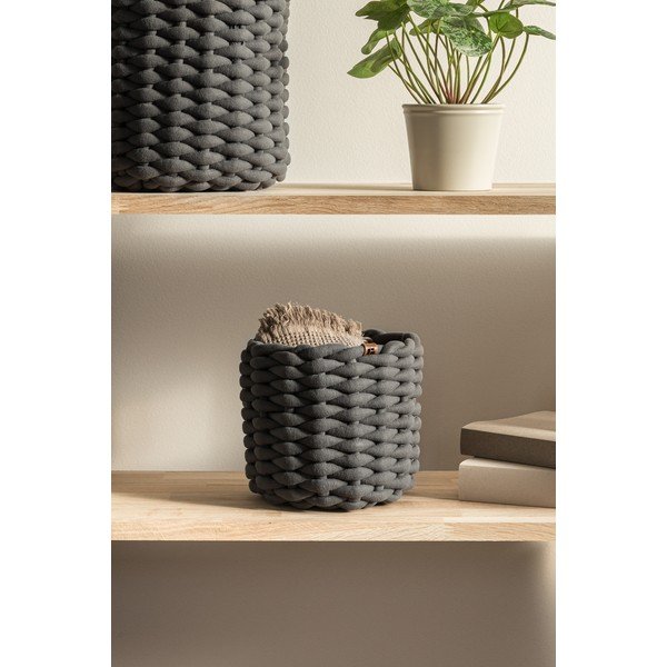 Текстилна кошница ø 21x17 cm Peach Skin Round S – Bigso-image-1