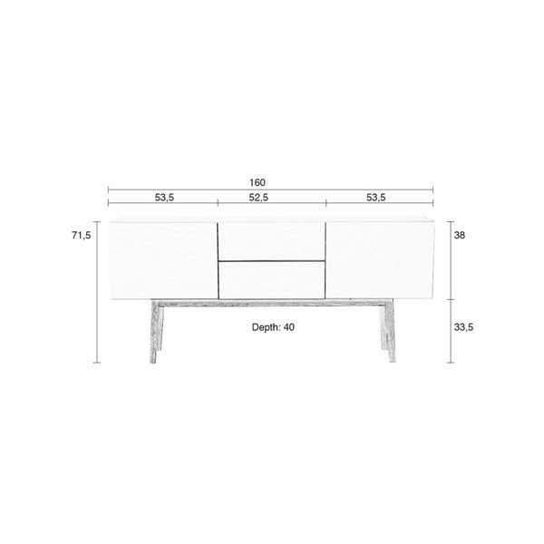 Високо на дърво Двойна скрин на чекмеджета High on Wood - Zuiver-image-1