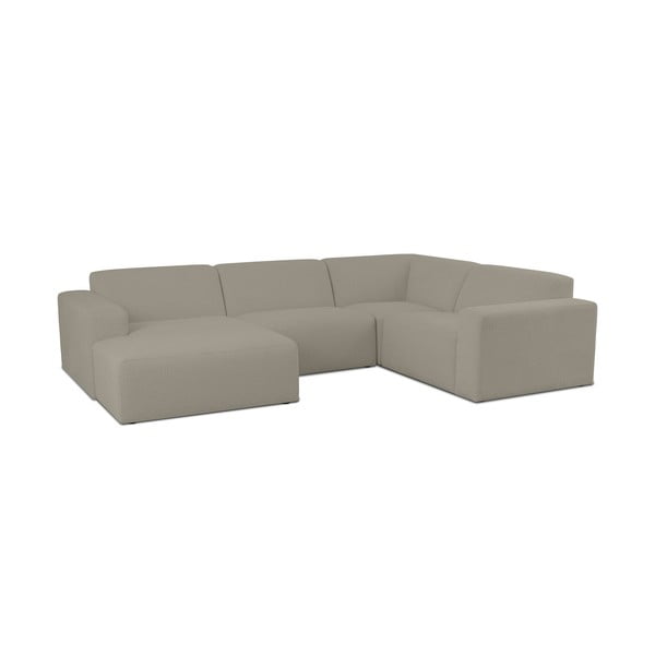 Светлокафяв ъглов диван от букле ("U" форма) Roxy – Scandic-image-1