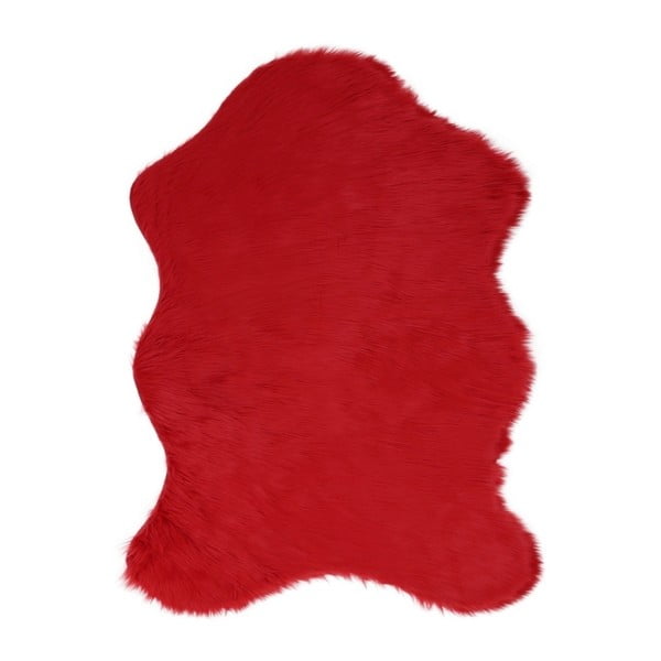 Червен килим от изкуствена кожа Pelus Red, 150 x 200 cm - Unknown