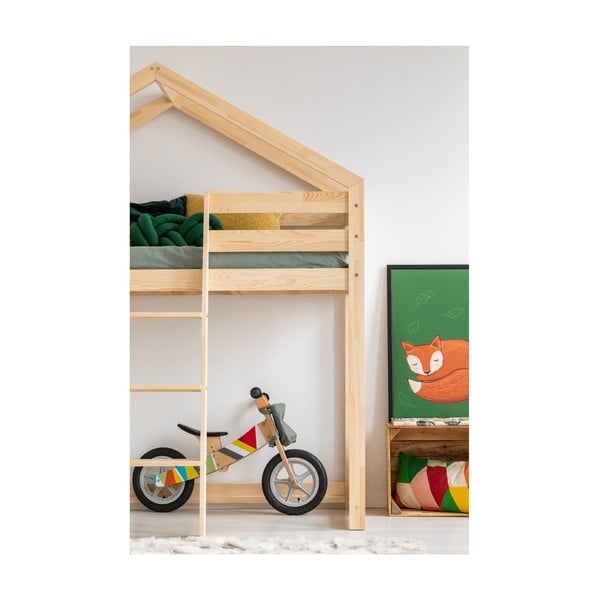 Двуетажно легло тип къща от борова дървесина Mila DMPA, 90 x 180 cm - Adeko-image-2