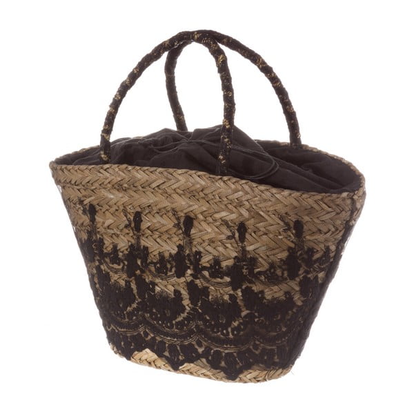 Černá dámská kabelka z přírodního vlákna Unimasa