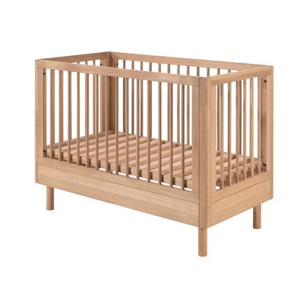 Детско креватче от масивен дъб с регулируема височина в естествен цвят 60x120 cm Forrest – Vipack-image-4