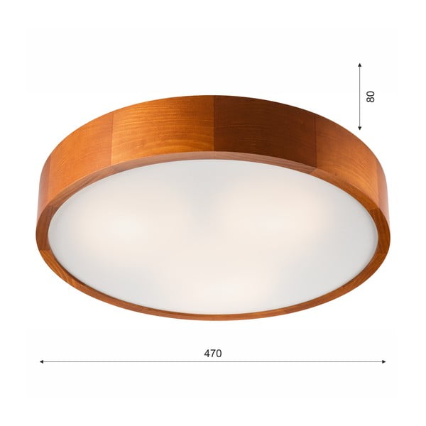 Кафяво осветително тяло за таван със стъклен абажур ø 47 cm Eveline – LAMKUR-image-4