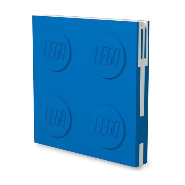 Синя квадратна тетрадка с гел писалка , 15,9 x 15,9 cm - LEGO®