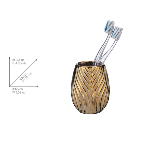 Керамична чаша за четки за зъби в златистоIdro – Wenko-image-2