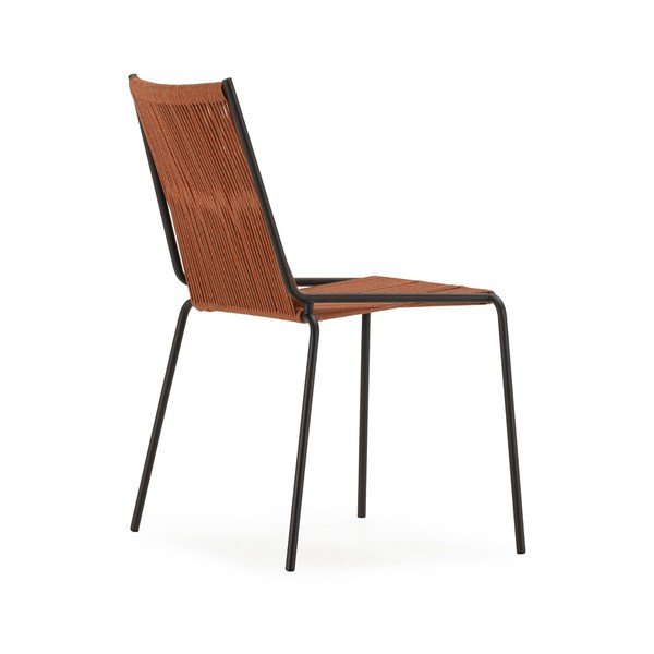 Теракотени метални трапезни столове в комплект за подреждане 2 бр. Emily – Marckeric-image-3