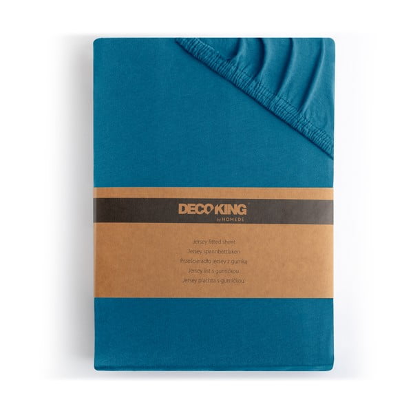 Еластичен чаршаф от джърси в петролен цвят 140x200 cm Amber – Restilo-image-4