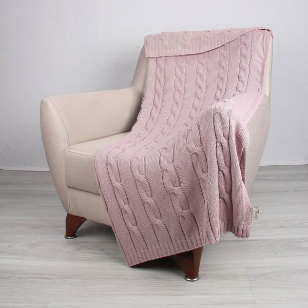Розова памучна покривка за легло Couture, 130 x 170 cm - Homemania Decor