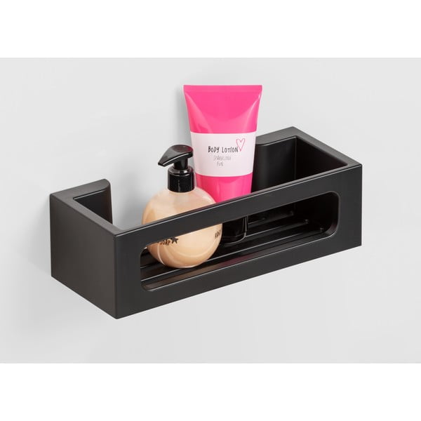 Черен самоносещ пластмасов рафт за баня Bralia - Wenko-image-1