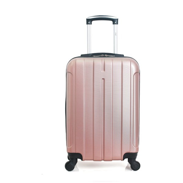 Пътнически куфар в розово злато на колелца Fogo, 36 л - Hero