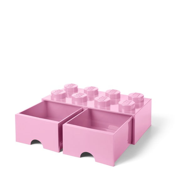 Светлорозова кутия за съхранение с две чекмеджета - LEGO®