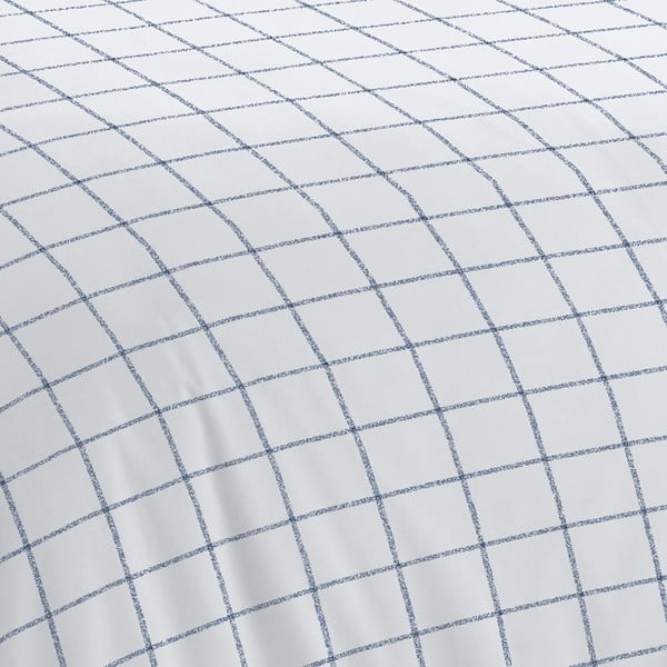 Бяло и синьо спално бельо 200x135 cm Bold Check - Cloudsoft-image-4