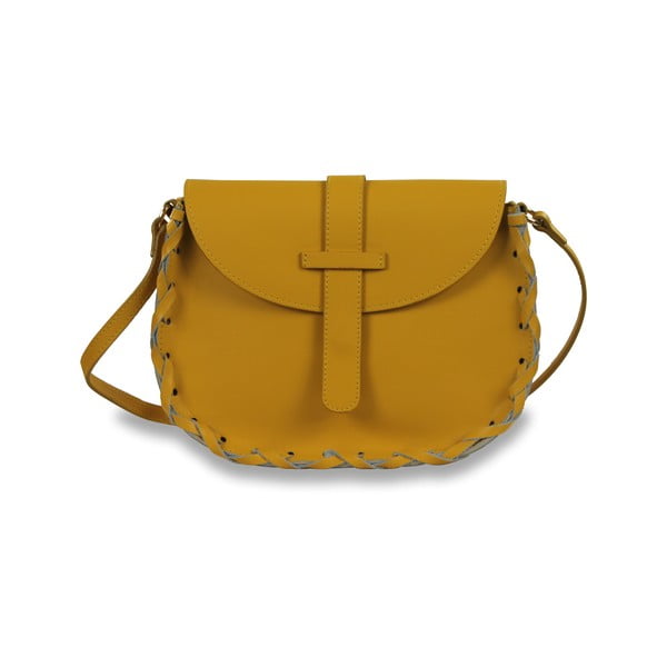 Жълта кожена чанта Bridget - Infinitif