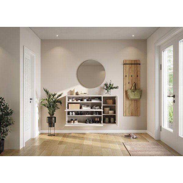 Кремава висяща стойка за обувки 137x78x41 cm – Germania-image-1