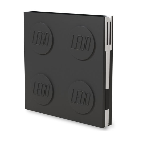 Черна квадратна тетрадка с гел писалка , 15,9 x 15,9 cm - LEGO®