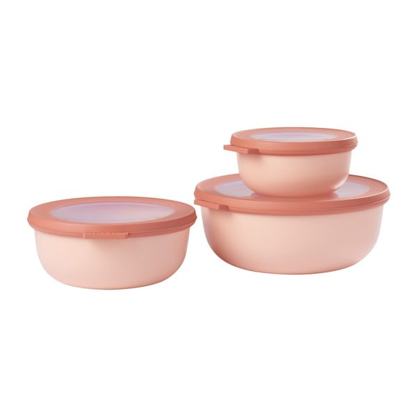 Комплект от 3 розови кутии за закуски Cirqula - Mepal