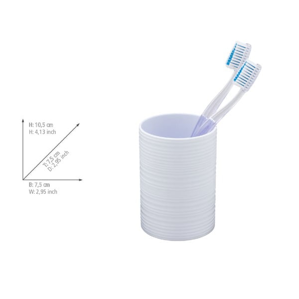 Бяла пластмасова чаша за четки за зъби Lyon – Allstar-image-3