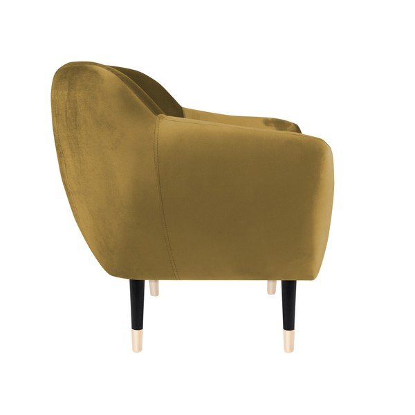 Горчичножълт фотьойл с черни крачета Mazzini Sofas Amelie-image-3