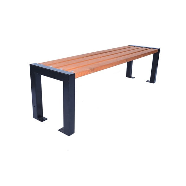 Кафява градинска пейка от масивно дърво – Rojaplast-image-2