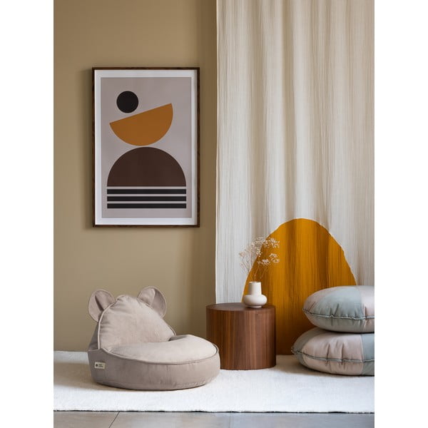 Бежов кадифен детски пуф Bear – Wigiwama-image-4