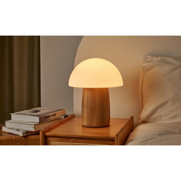 Настолна лампа с възможност за затъмняване в естествен цвят и стъклен абажур (височина 32 см) Alice - Gingko-image-2