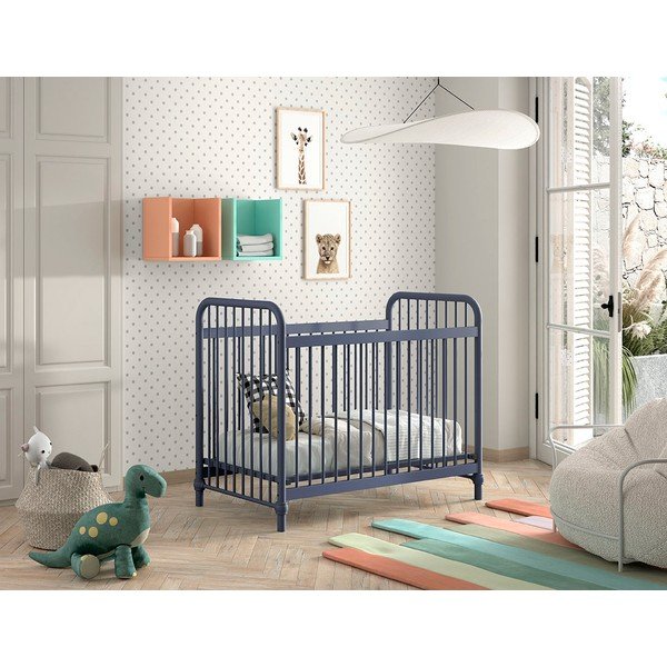 Синьо метално легло 60x120 cm BRONXX - Vipack-image-1