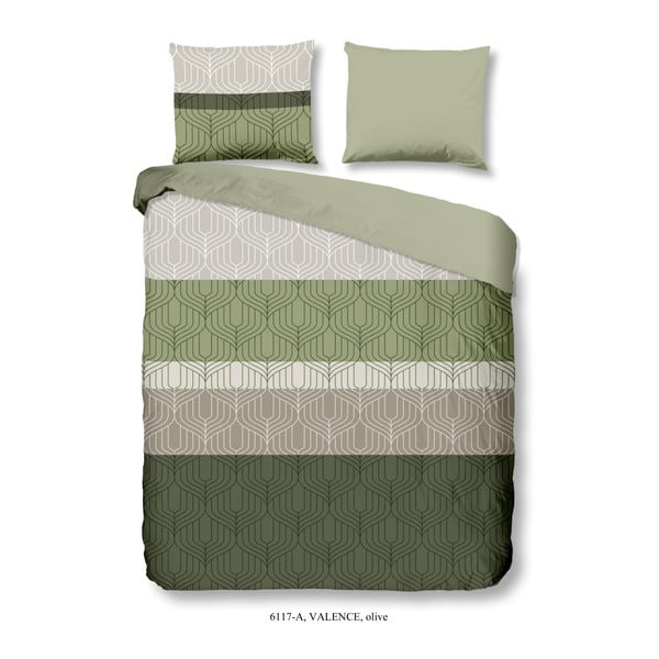 Зелено памучно спално бельо за двойно легло Valence, 200 x 200 cm - Good Morning