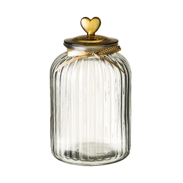 Стъклен буркан със златен капак Unimasa Heart, 5,4 л - Casa Selección
