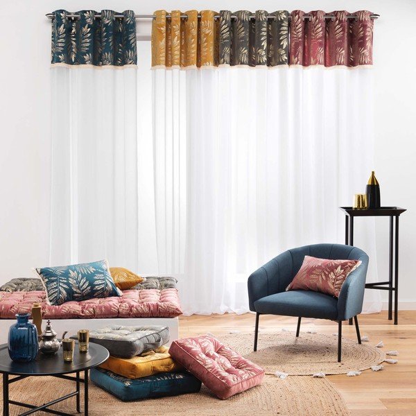 Завеса в цълт и бял цвят 140x280 cm Adelor – douceur d'intérieur-image-4