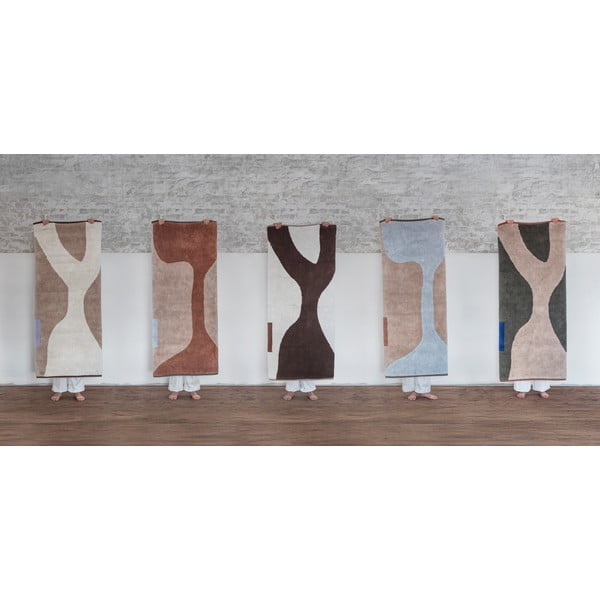 Бяло-кафява памучна пътека подходяща за пране 70x150 cm Figura – Mette Ditmer Denmark-image-4