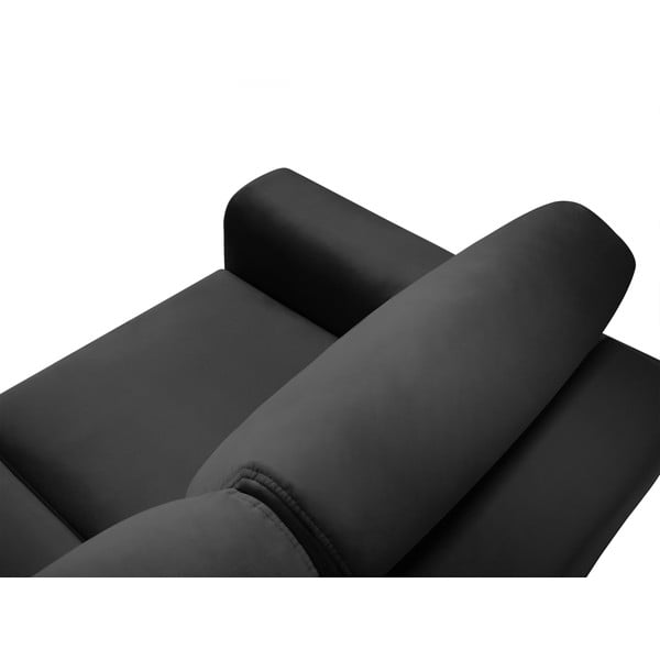 Тъмносив кадифен разтегателен ъглов диван с място за съхранение Kyoto – Cosmopolitan Design-image-4