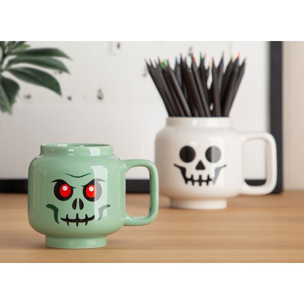 Зелена керамична детска чаша за лате 255 ml Skeleton – LEGO®-image-1