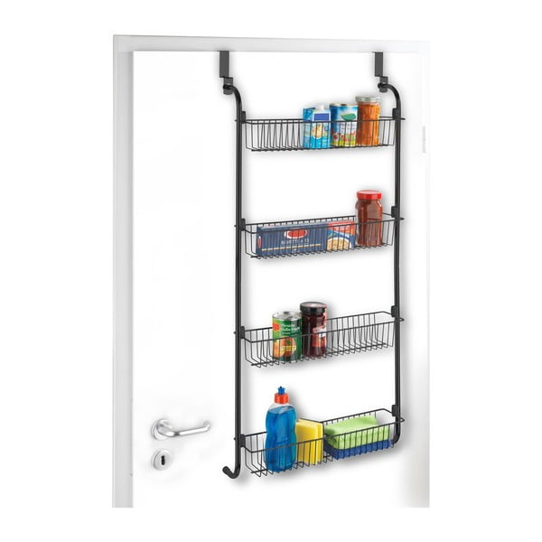 Черен висящ органайзер за кухненски врати - Wenko-image-4