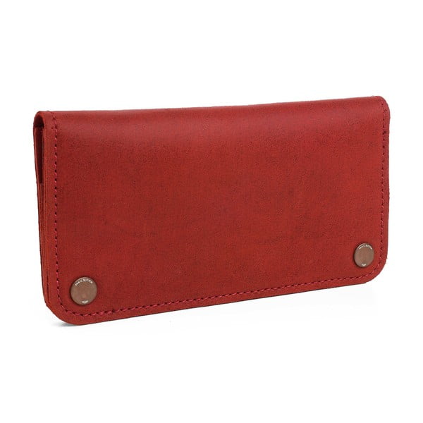 Červená kožená peněženka Woox Triviala Purpurea