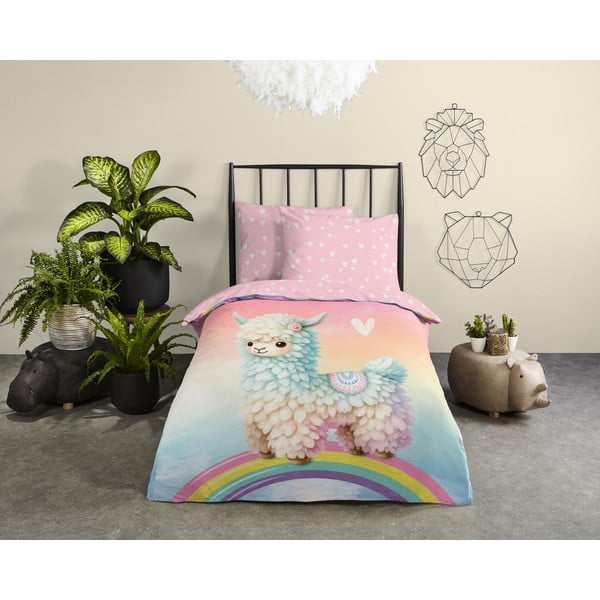 Розово единично  памучно детско спално бельо 140x200 cm Chico – Good Morning-image-1