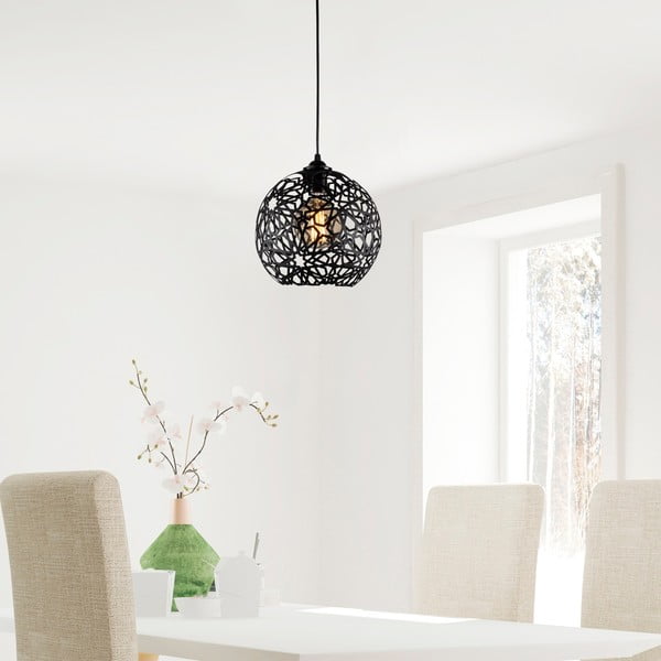 Черно висящо осветително тяло ø 25 cm Fellini – Opviq lights-image-1