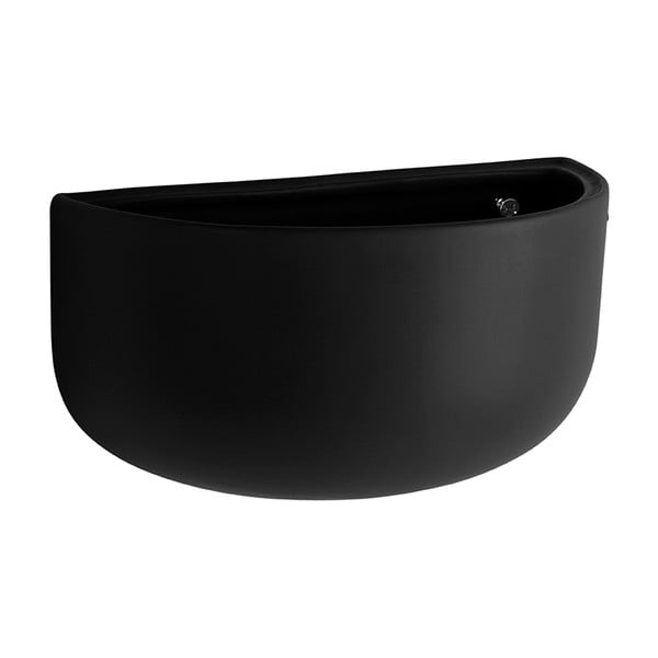 Матовочерна керамична саксия за стена Nest Oval - PT LIVING-image-1