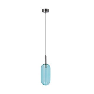 Синьо  LED висящо осветително тяло със стъклен абажур ø 13 cm Fiuggi – Candellux Lighting